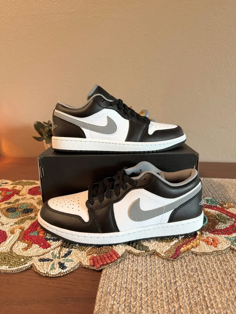 Jordan 1 Low Black White Particle Grey All Star Shadow Wolf Iron Toe 553558 040